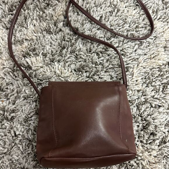 Nine West Brown Leather Crossbody Flap Purse 2000s Y2k Vintage - Picture 4 of 11